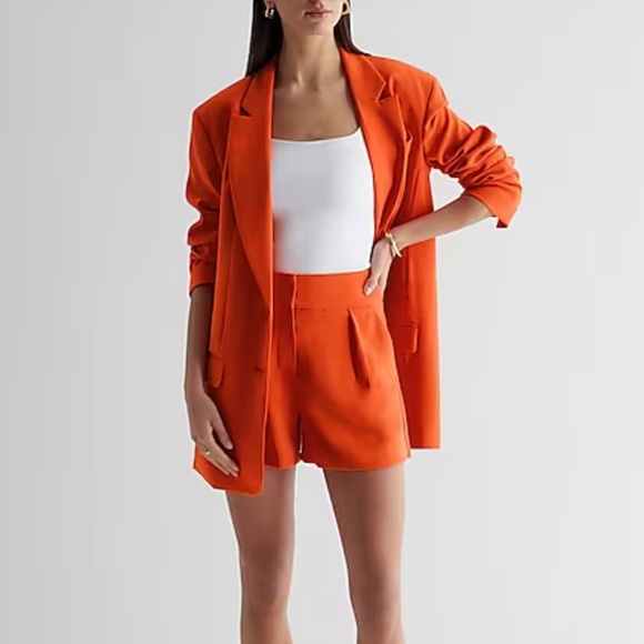 Express Editor Boyfriend Blazer - Orange - MEDIUM - Picture 4 of 12